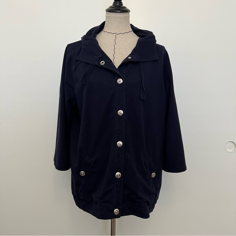 Lauren Ralph Lauren blue snap button blouse